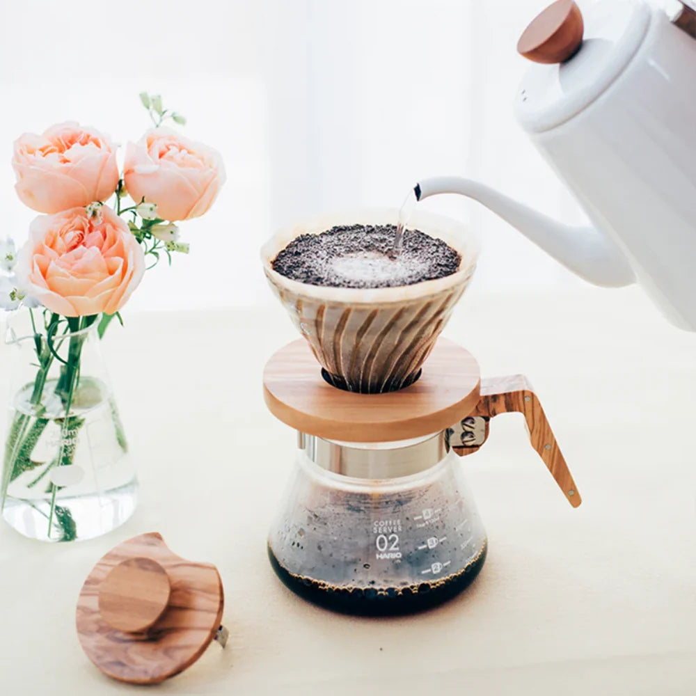 Hario Dripper V60 02 Glass and Olive Wood