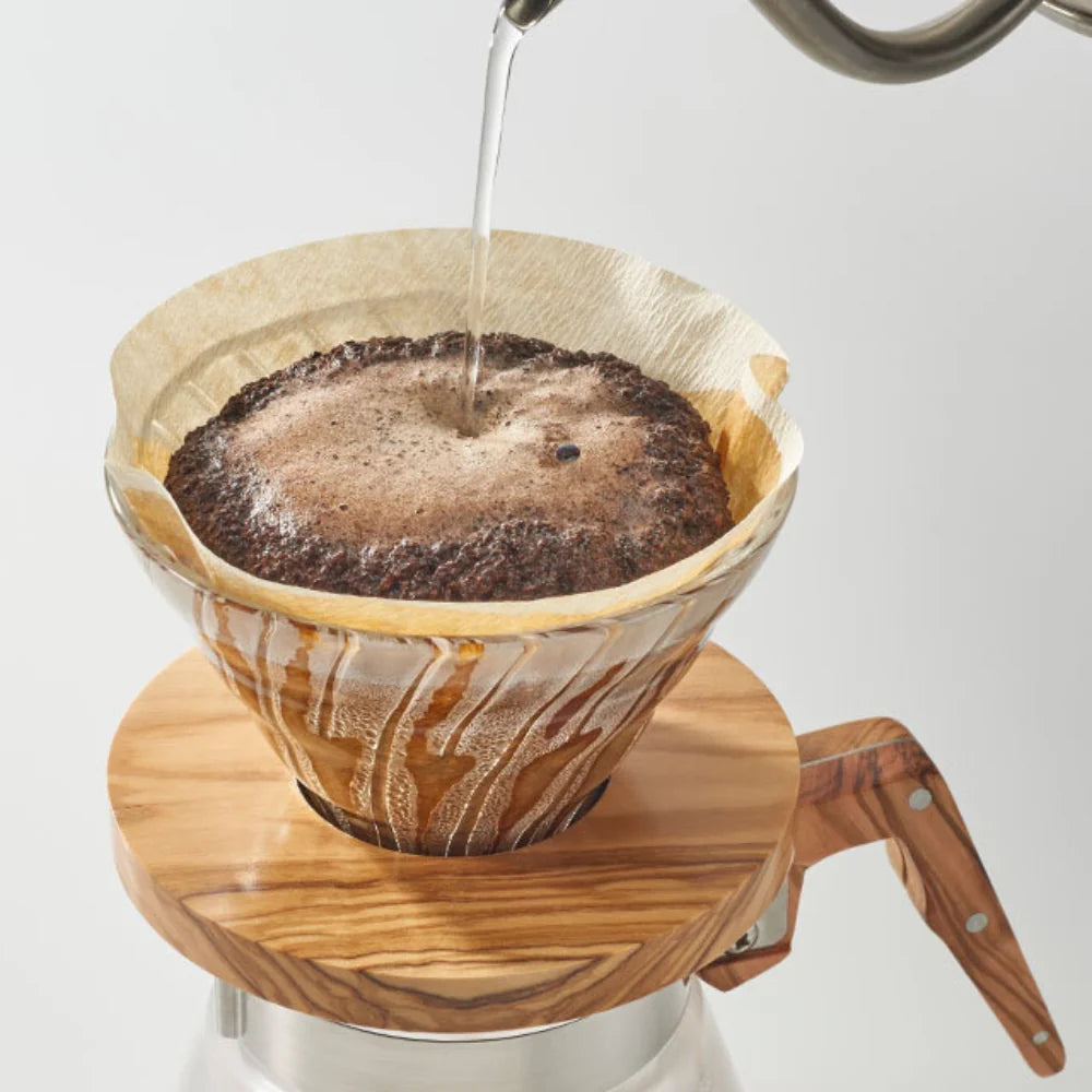 Hario Dripper V60 02 Glass and Olive Wood
