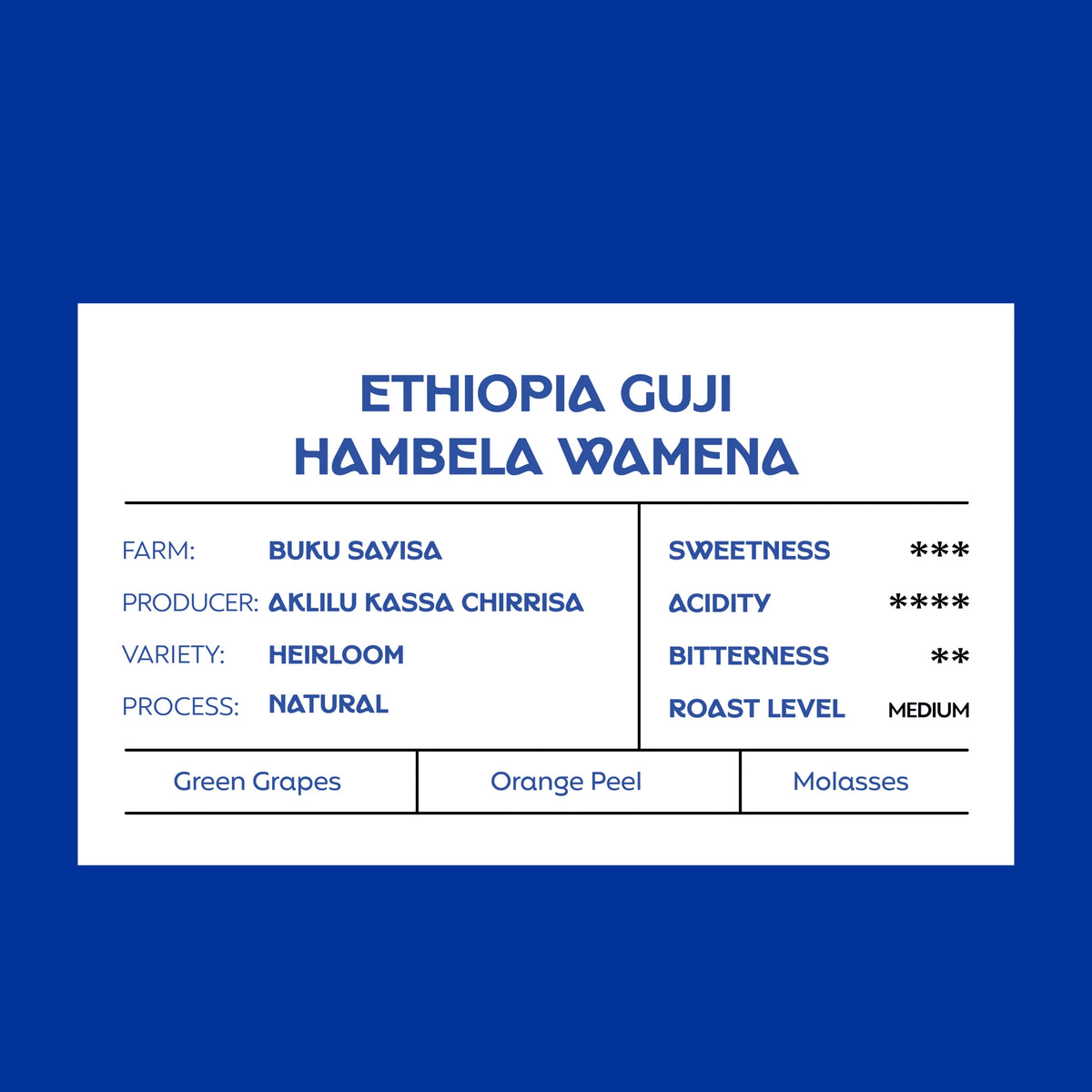 Julith Beans Ethiopia GUJI HAMBELA WAMENA 250g